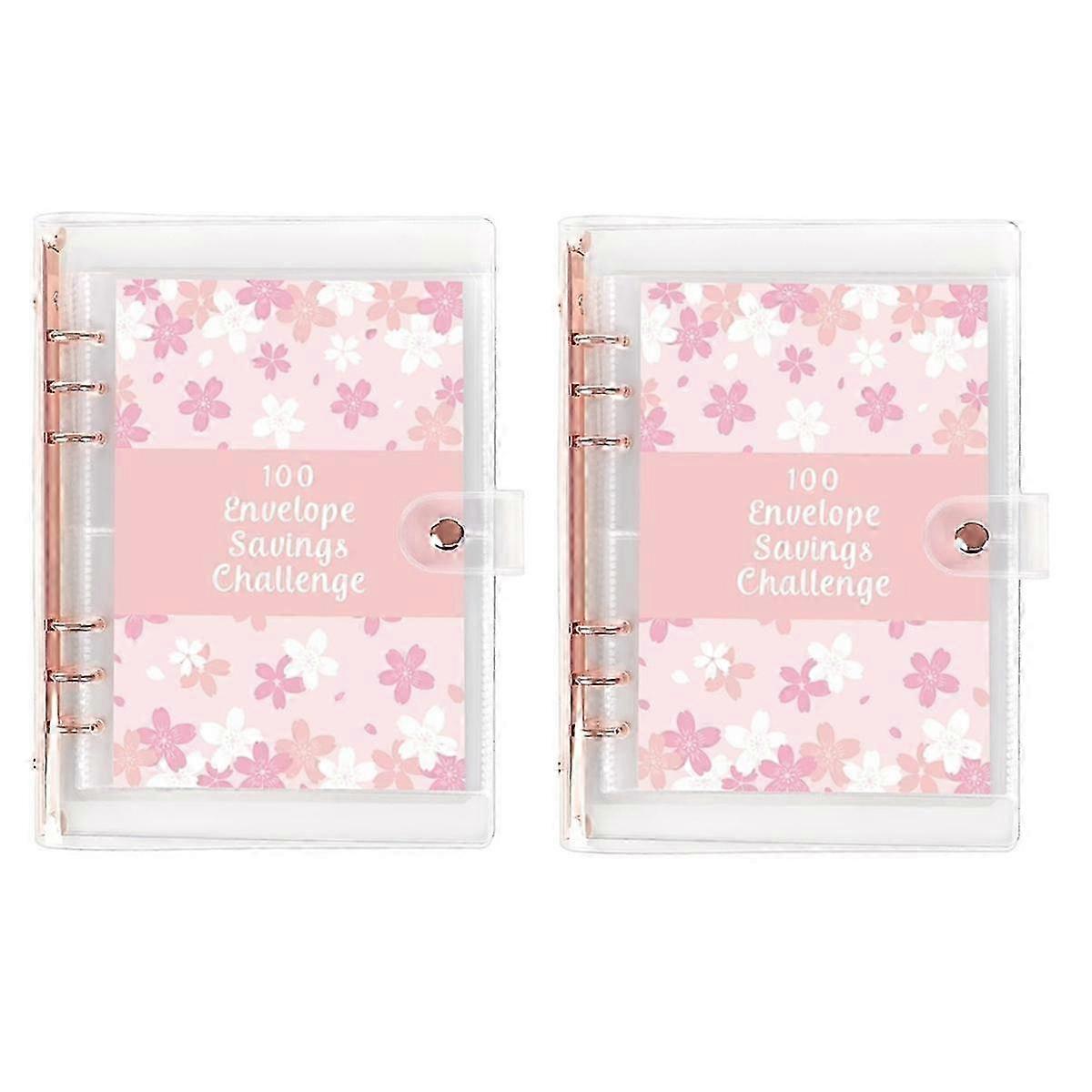2PCS 100 Envelope Challenge Binder, Easy Savings Method, Budget Binder