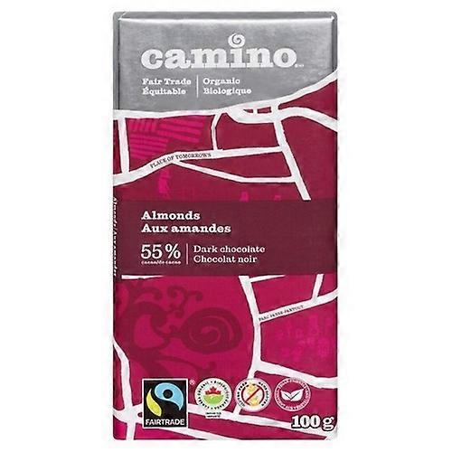 Camino 55% Cocoa Organic Dark Chocolate Bar With Almonds, 100 Grams (Case Of 12)