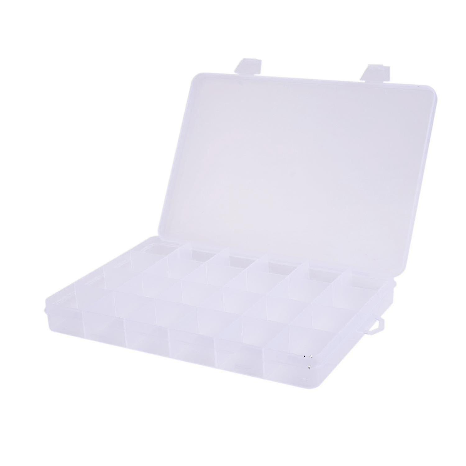 24 Compartments Plastic Box Case Jewelry Bead Storage Container