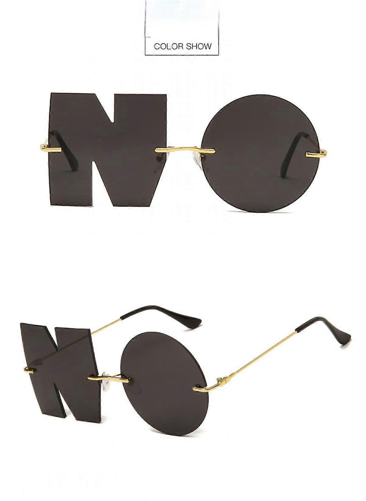 Rimless Irregular Design Sunglasses For Men/Women UV400 Streetwear Eyewears