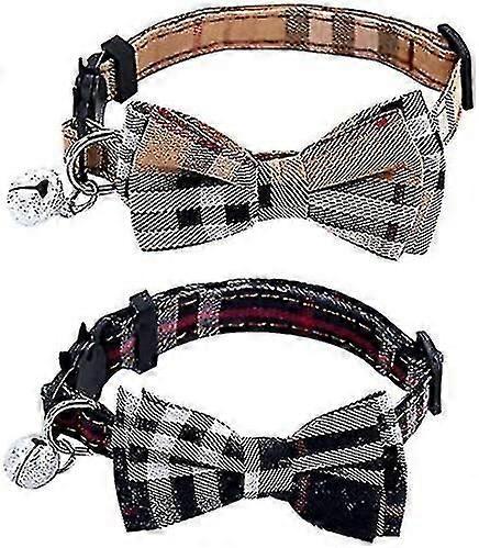 Safety Buckle Cat Collar, With Bells And Bows