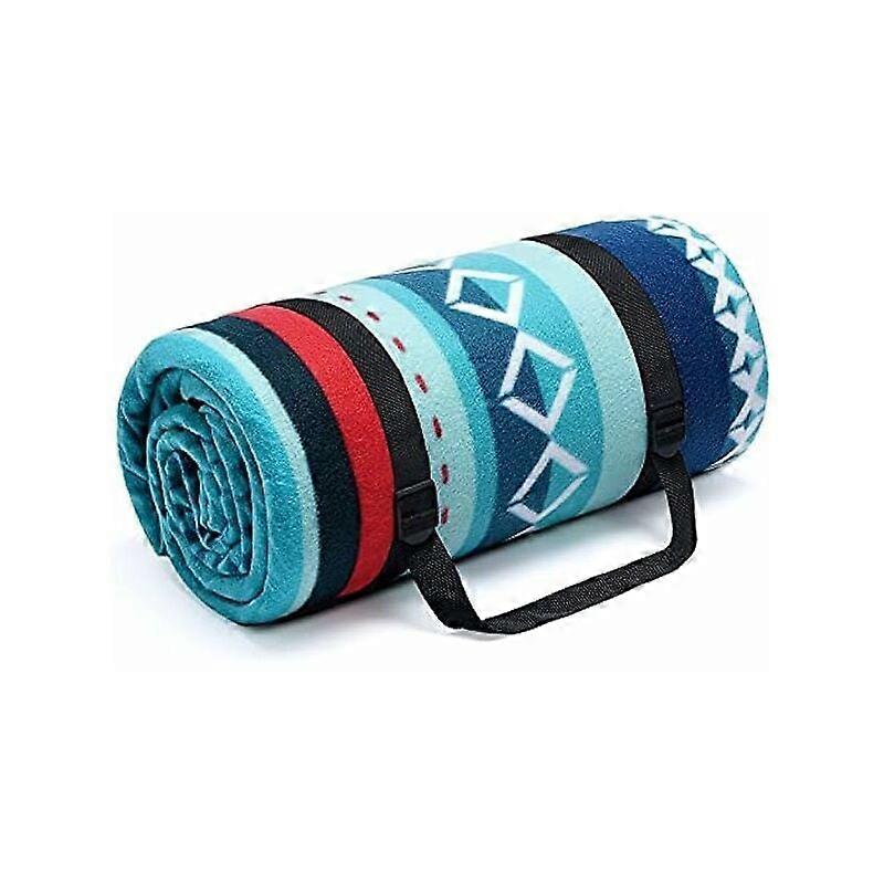 Waterproof picnic blanket 200×200cm foldable with shoulder straps (ethnic style)