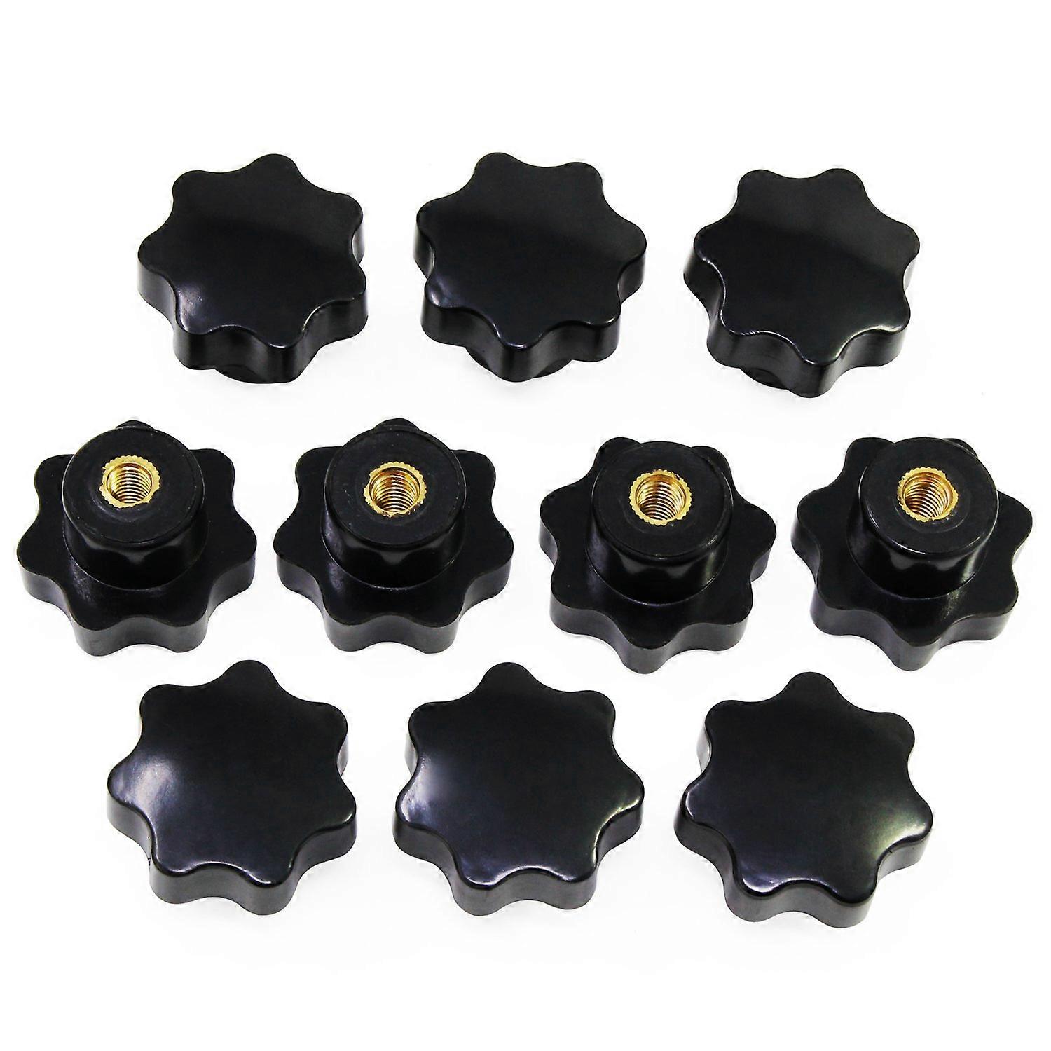 M6 Star Knobs, Female Thread Knurled Knob, Black Plastic Handle Clamping Knobs for Mechanical Equipment,VEBTles