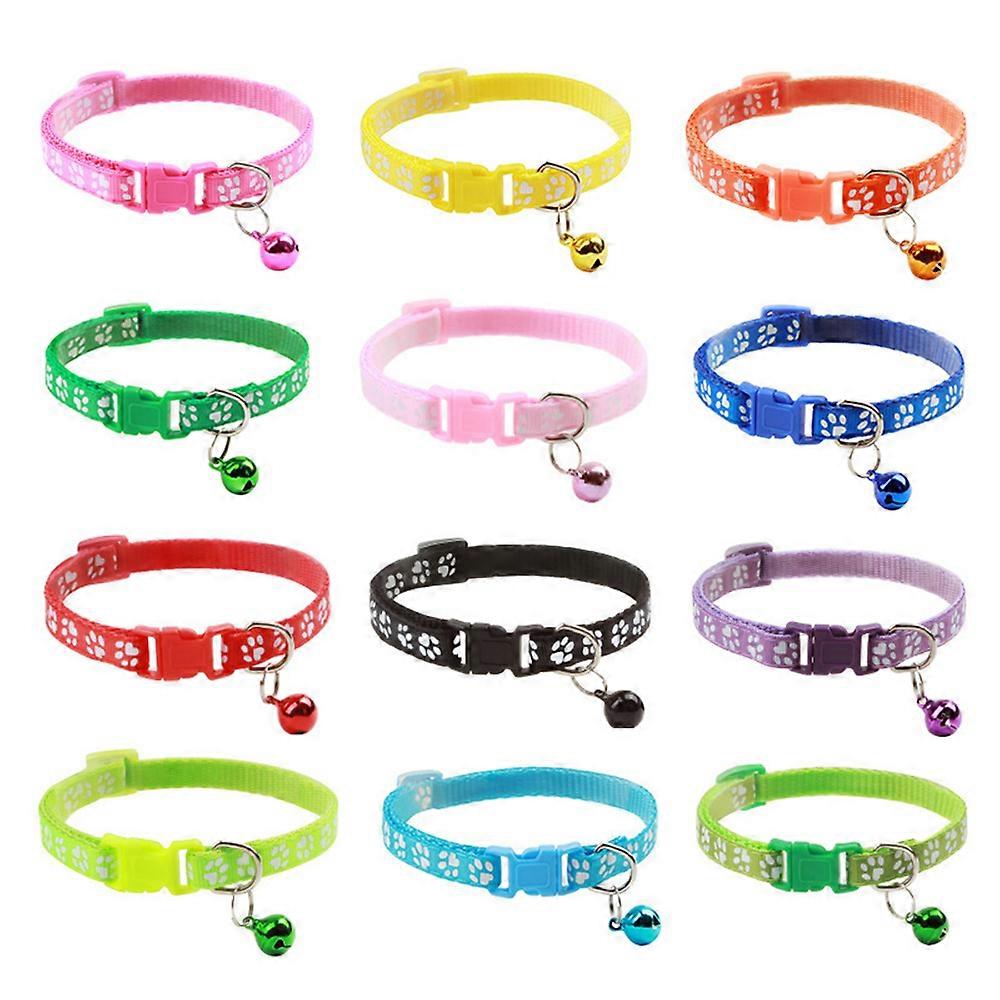 12-Pack Adjustable ID Collars for Small Dogs and Cats