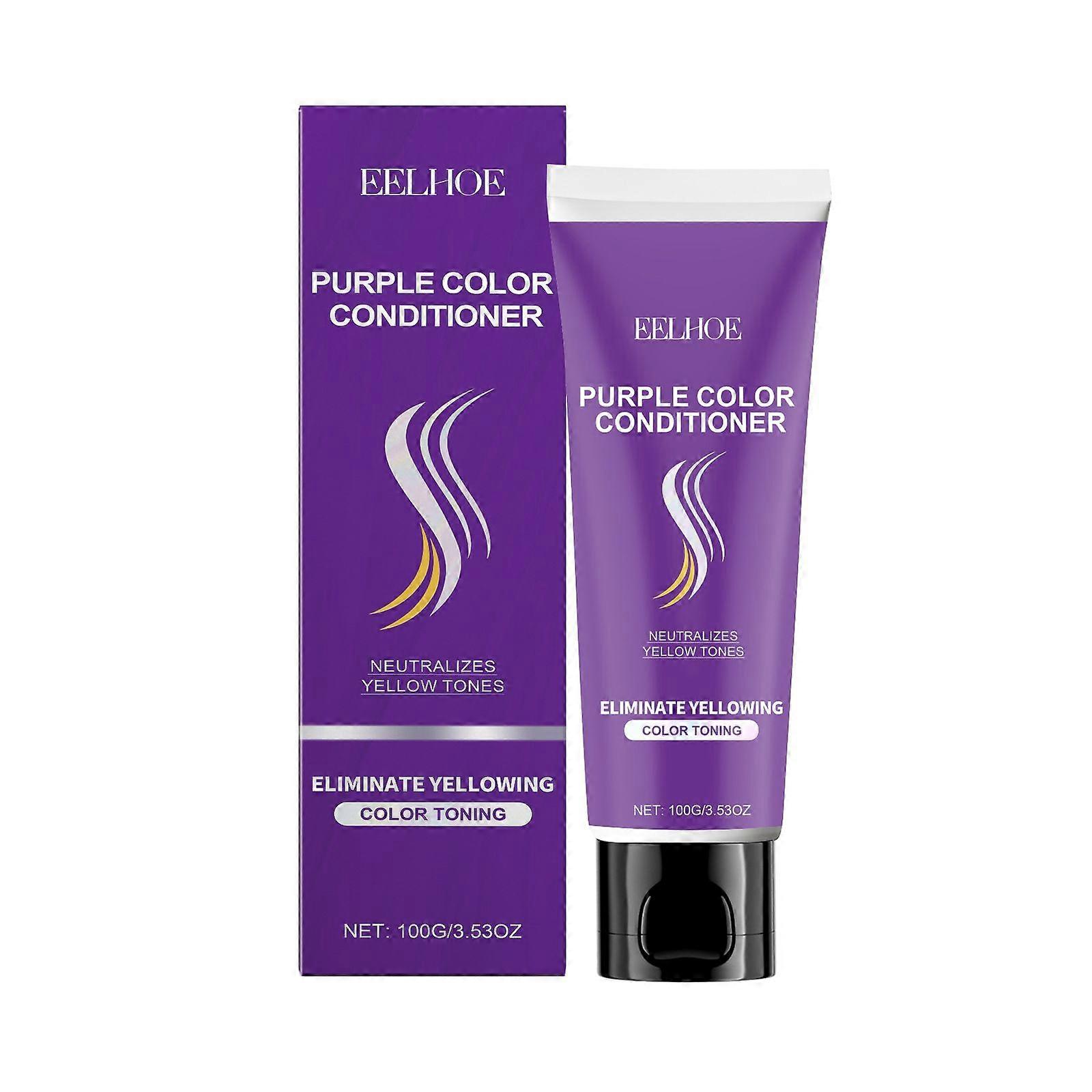 Eelhoe Nutritivo Roxo Condicionador de Cabelo Cuidados com os Cabelos Soft Gloss Melhorar a Cor do Cabelo Condicionador de Cabelo