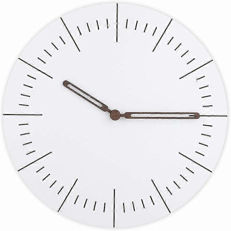 Wooden Silent Round Pendulum Clock, Modern Slim Design