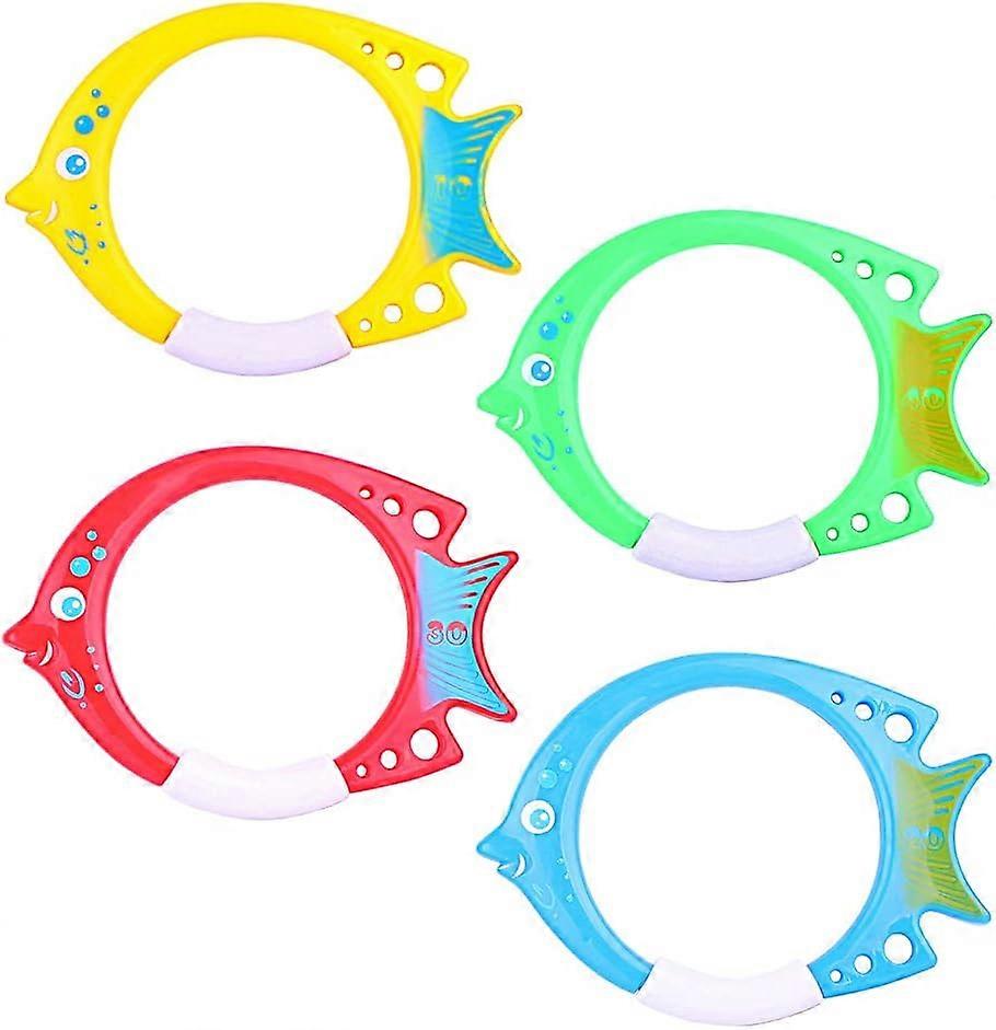4 pack Dykning Poollek leksak, Undervattens simning Fiskform Dykning Ring Simma Leksak