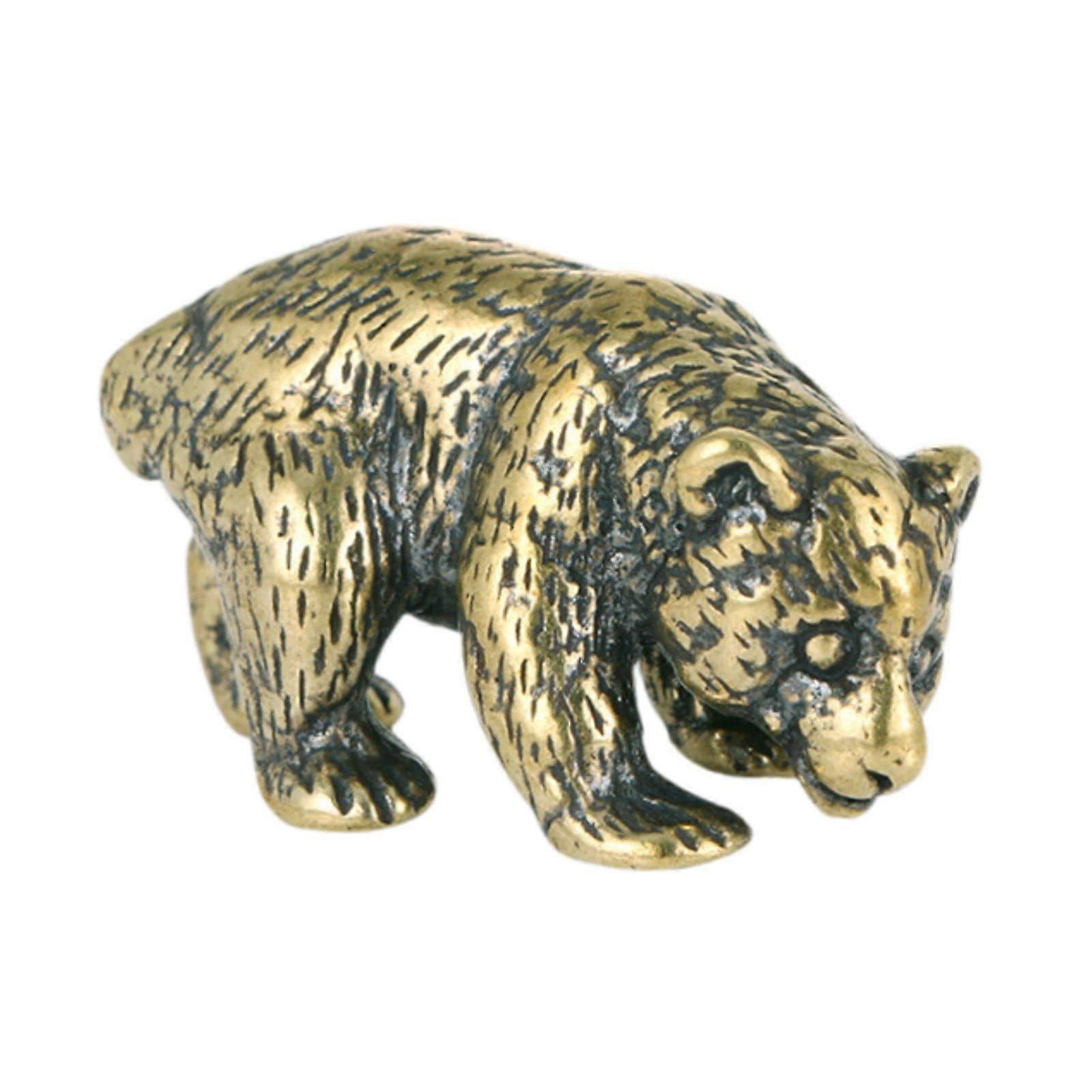 Statua di un orso in ottone, scultura in rame per auto, camera da letto e ufficio.