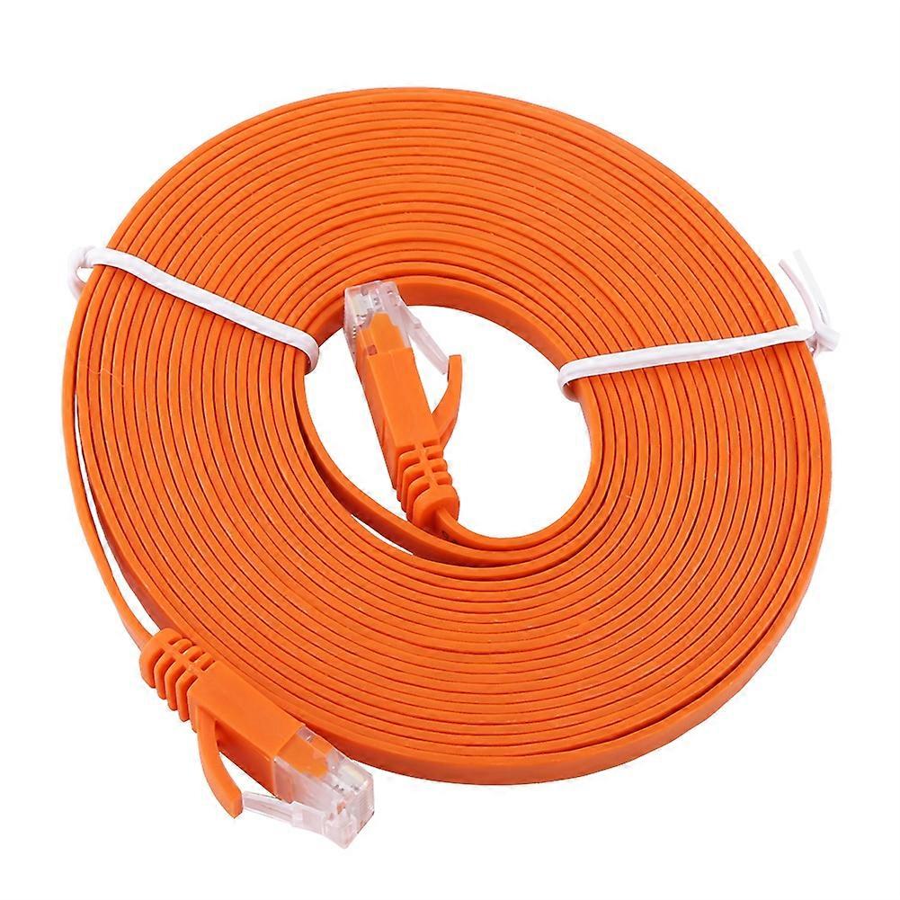 RJ45 CAT6 Ethernet Network Flat LAN Cable UTP Patch Router Cables 1000M Orange 5meters