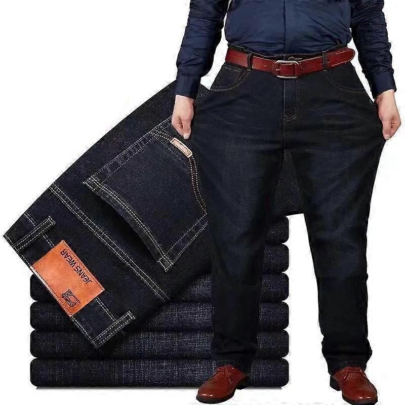 Plus Size Jeans Men's Plus Fat Plus Size Straight Fat Casual All-match Loose Work Long Pants