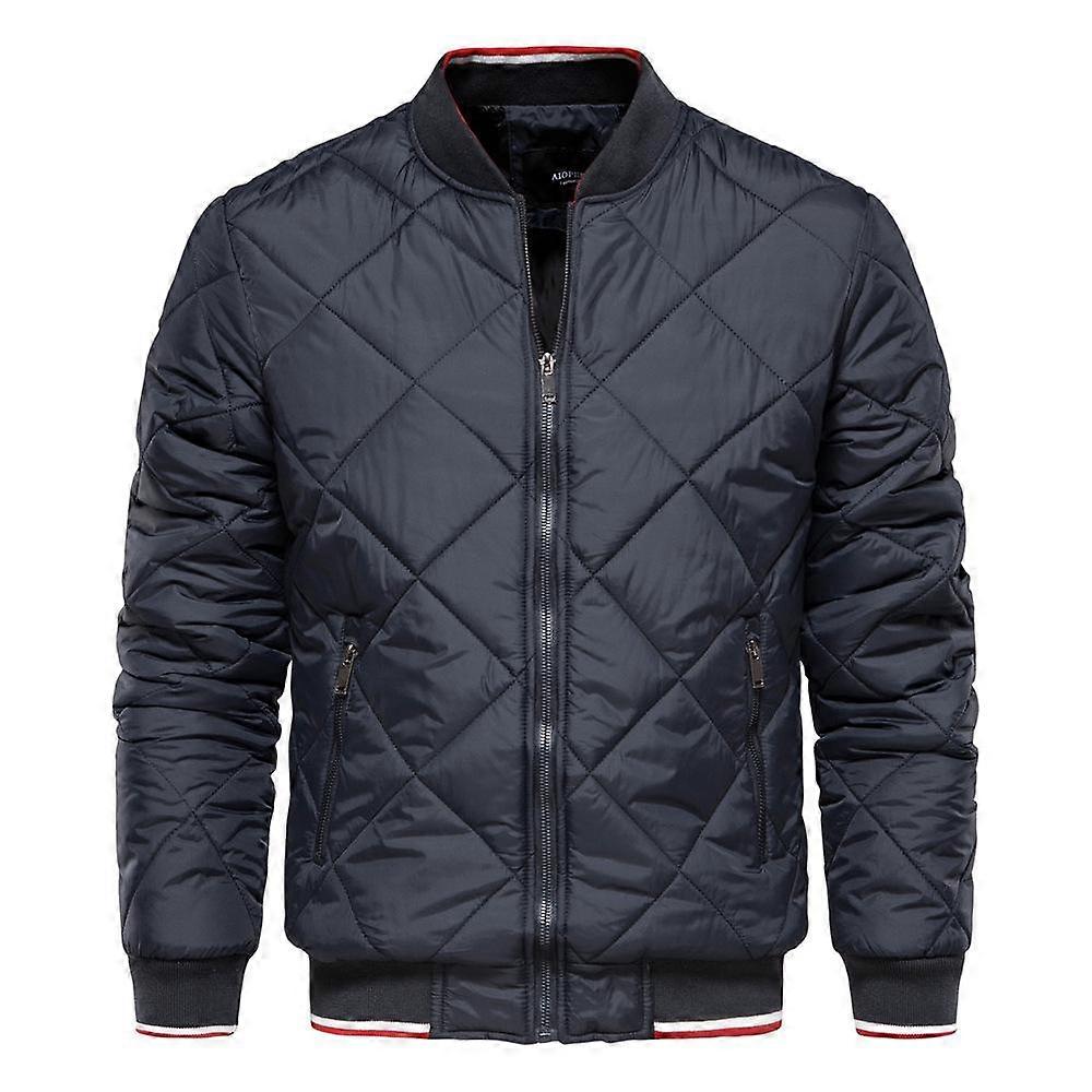 Autunno e Inverno Giacca di cotone da uomo con colletto rialzato Giacca in cotone casual solido Giacca in cotone con cerniera da uomo