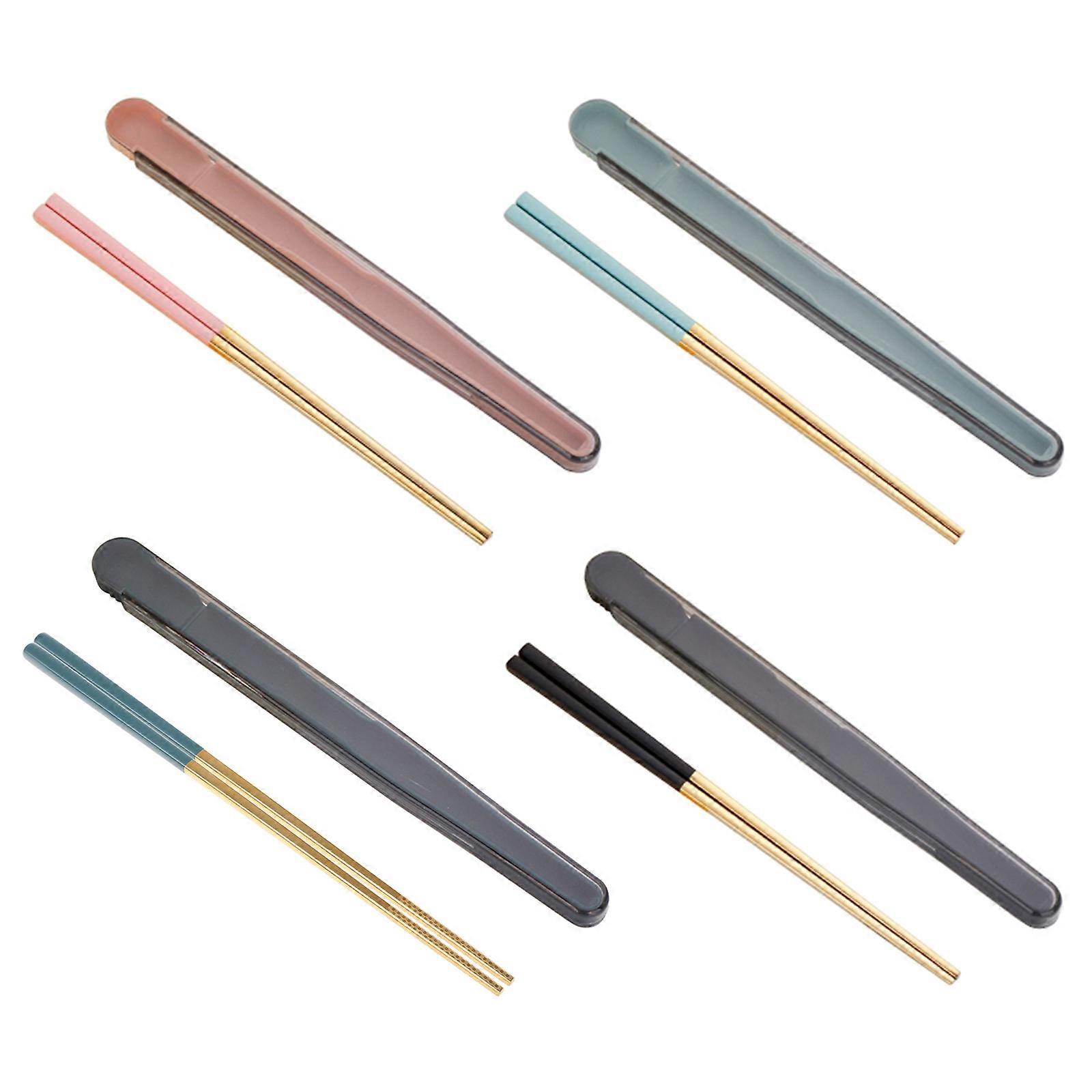 Portable Chopsticks Child Students Lightweight Chopsticks with for Case Reusable Portable Utensils Set for Camping Trave Blue