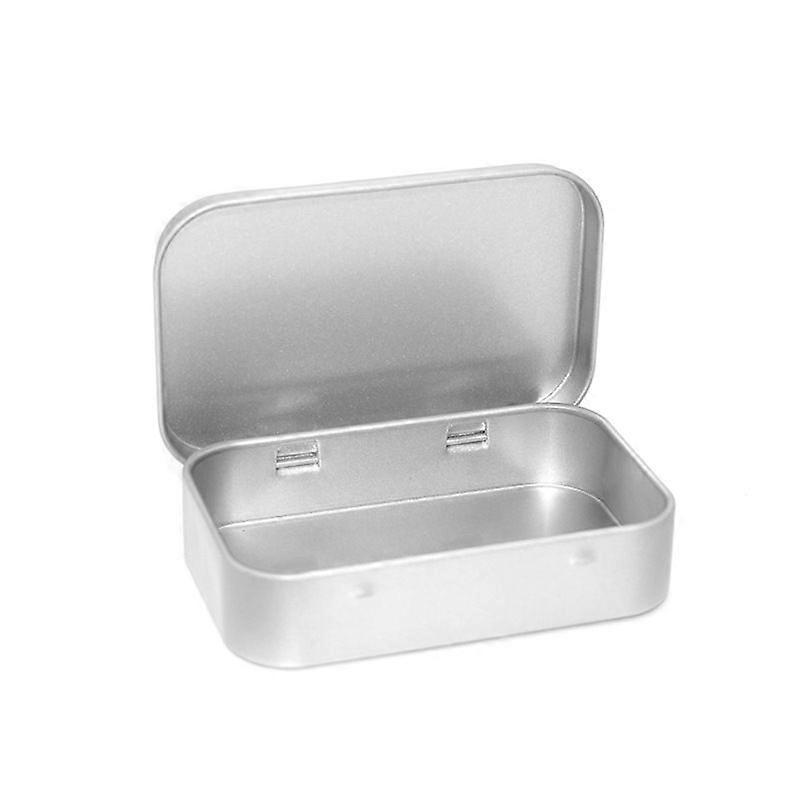 6 Pack Silver Metal Tin Boxes with Lids  Portable Cans for Storing Thumbtacks