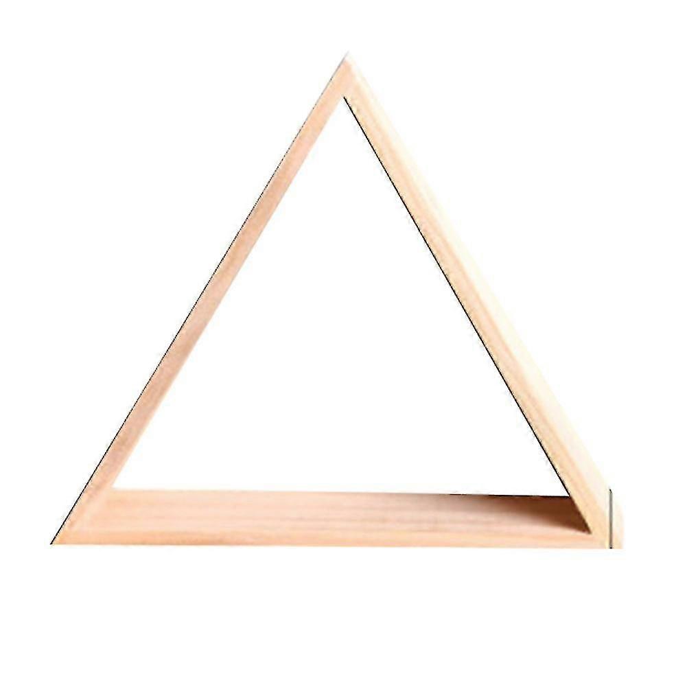 Wooden Triangular Wall Mount Shelf Decorative Rack Home Organizer Stand Decor For