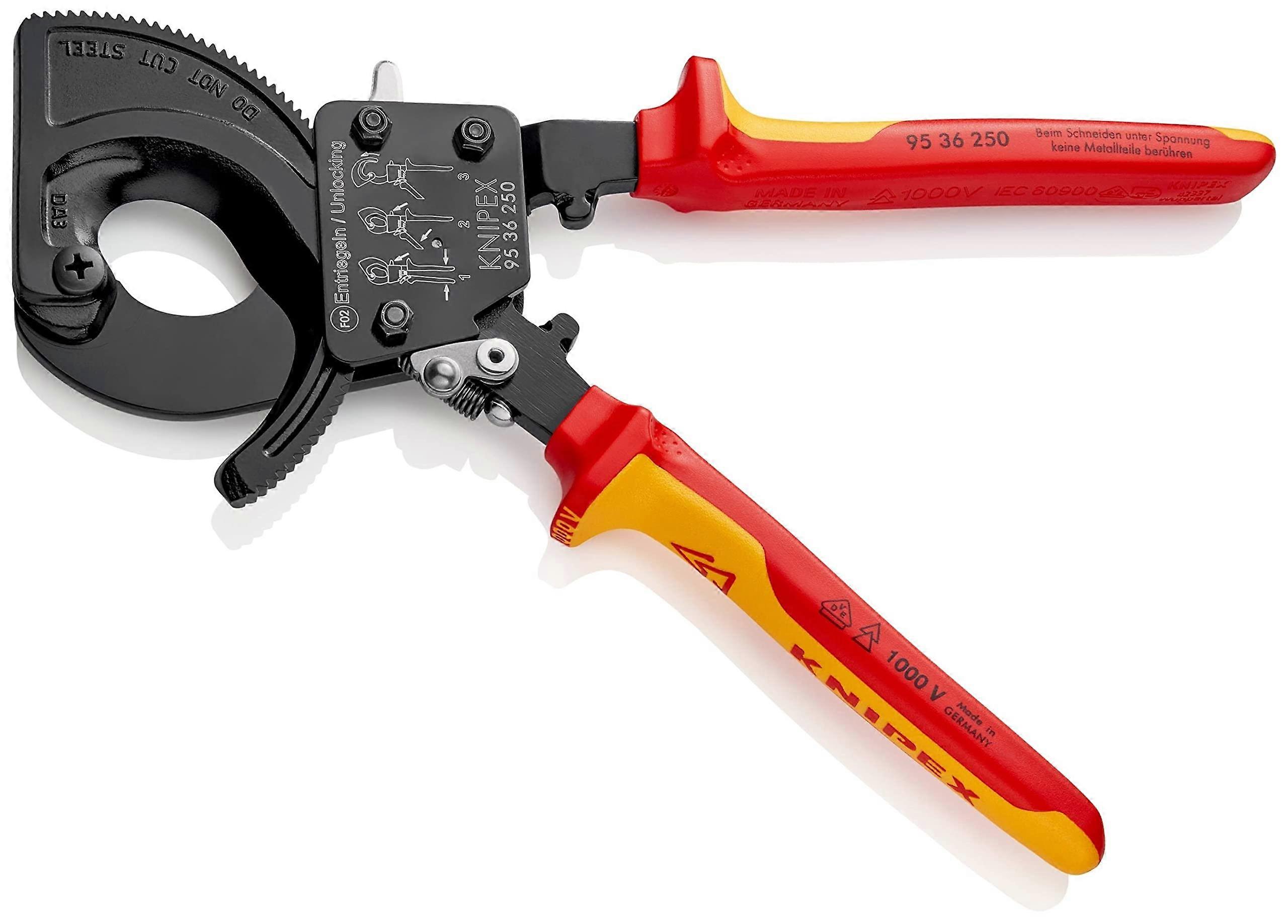 VDE-Tested Cable Cutters 9.84 Inches for Electrical Work, Precision Cutting, Ergonomic Grip, Durable Construction