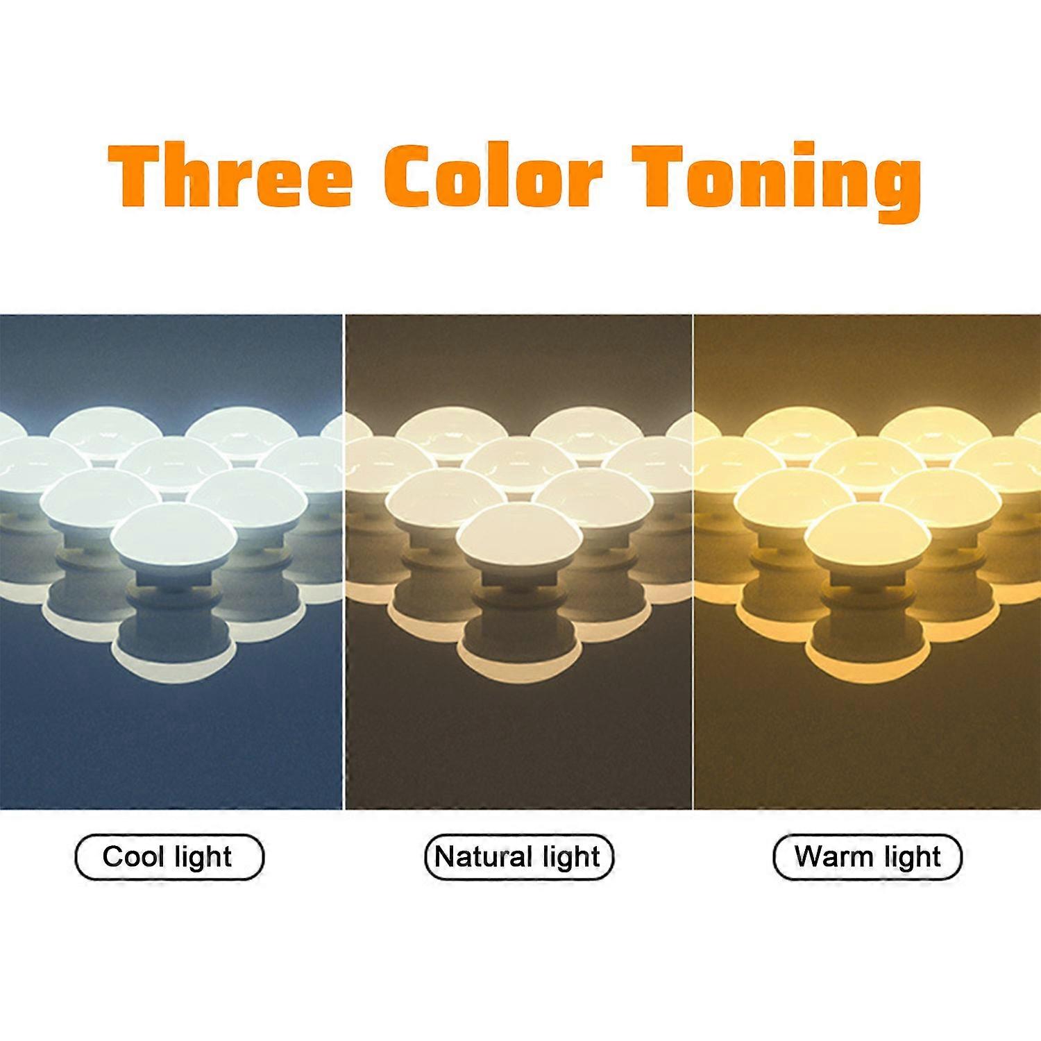 LED Vanity Mirror Light Bulb Mirror Front Light USB Makeup Light Tri-color Dimming Mirror Light Refi