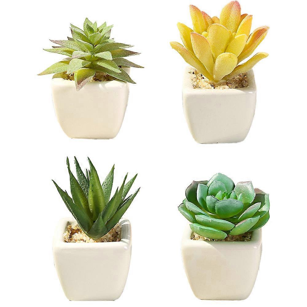 4 pcs simulated succulents, decorative potted plants