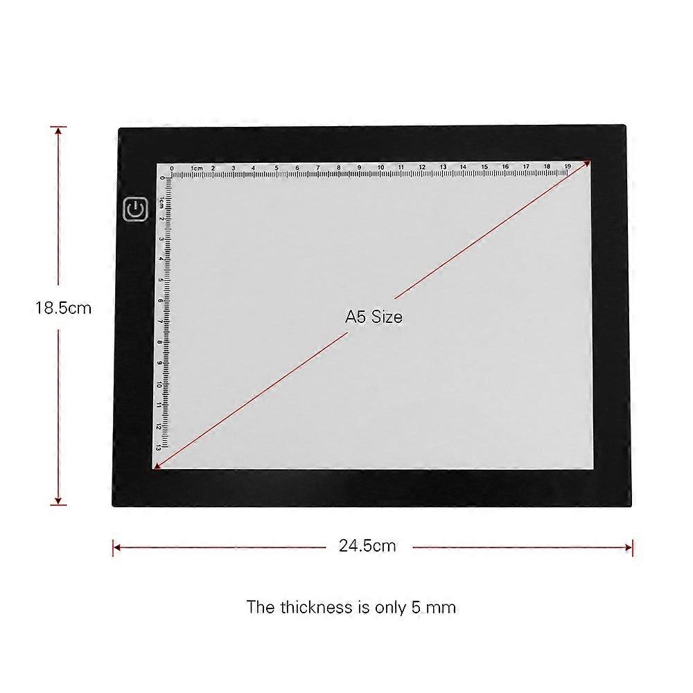 Portable A5 Light Box Tracer USB Powered Ultra-thin LED Artcraft Light Pad Copy Board with Scale 3 L
