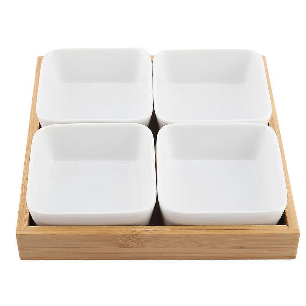 Four Grids Multifunctional Eco-Friendly Dried Fruit Tray 4-Grid Design Snack Plate Holder For Home