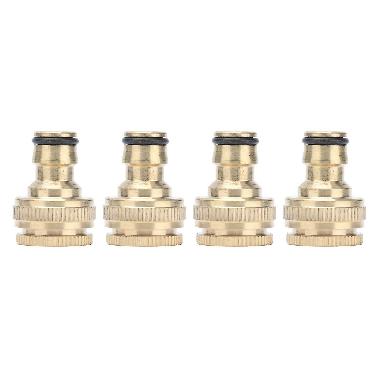 Faucet Joint Brass Hose Adapter 4PCS Set 1/2 Inch 3/4 Inch Internal Thread Water Pipe Connector Durable Metal