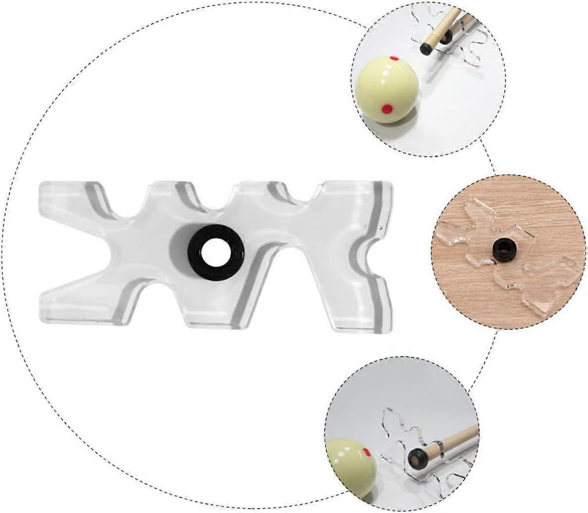 2pcs Plastic Pool Cue Bridge Head Wall Shelf Brackets, Clear As Shown