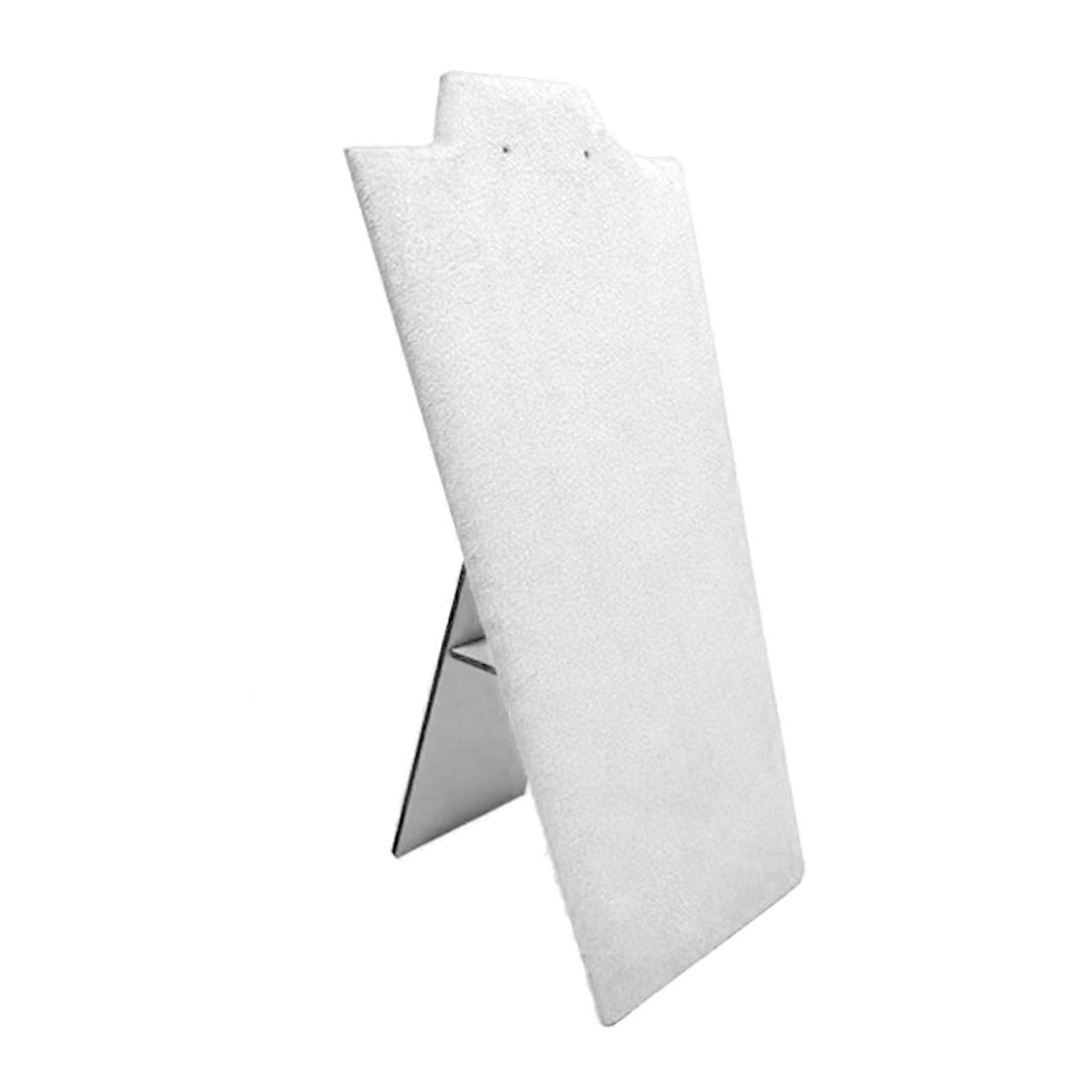 Sturdy Lint Covered Necklace Bust Portable Jewelry Organization Home Accessory Necklace Display Rack Decoration  White PU leather S