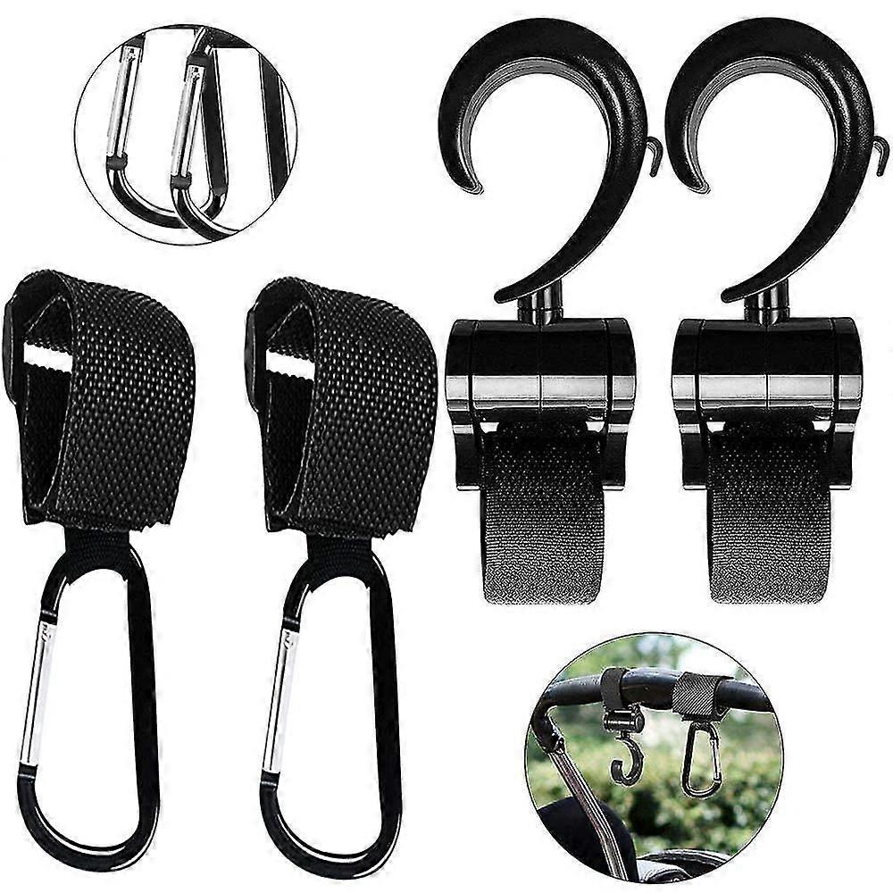 Stroller Hook, 4 Pieces Stroller Hook, Stroller Bag Holder, Diaper Bag Hook