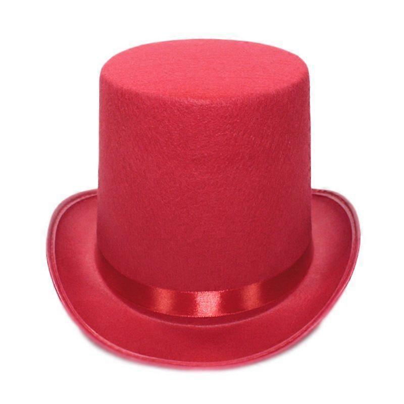 Bristol Novelty Unisex Wool Effect Top Hat Red