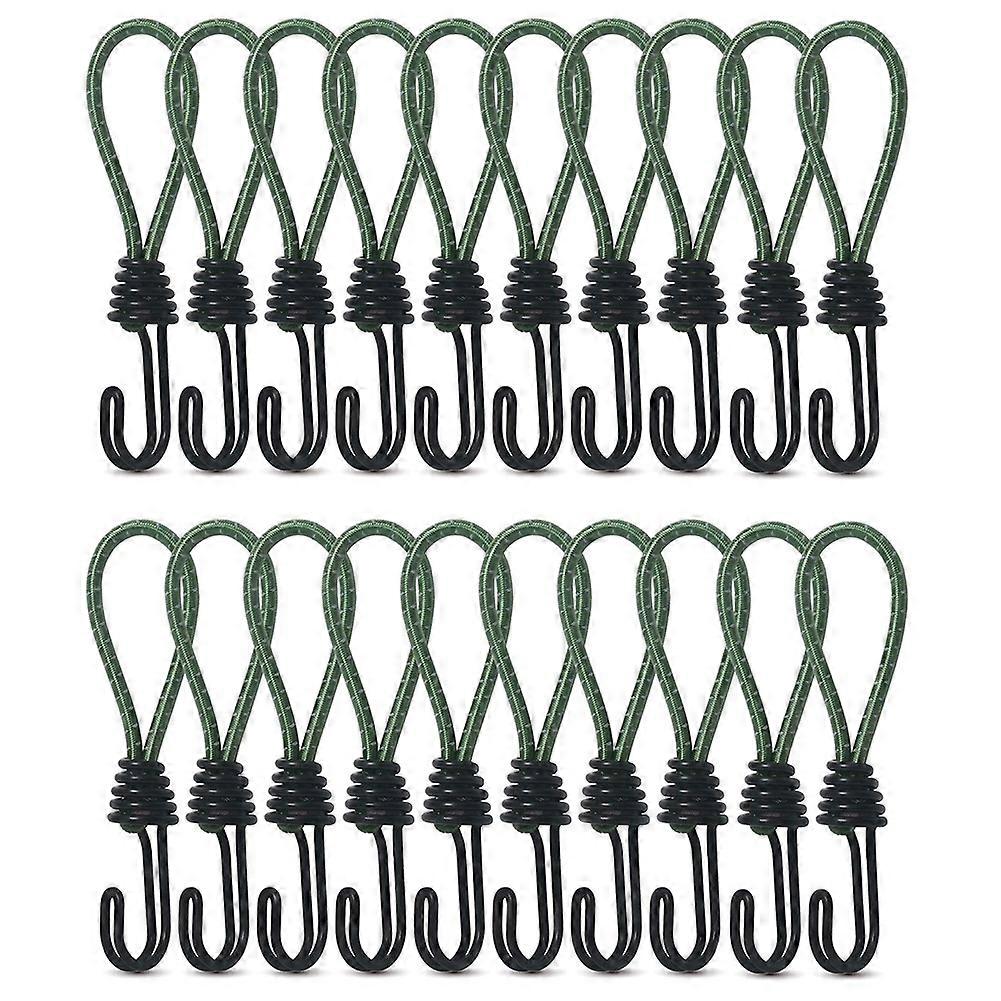 Tent Elastic Rope Cord Hook Outdoor Camping Canopy Tarp Green