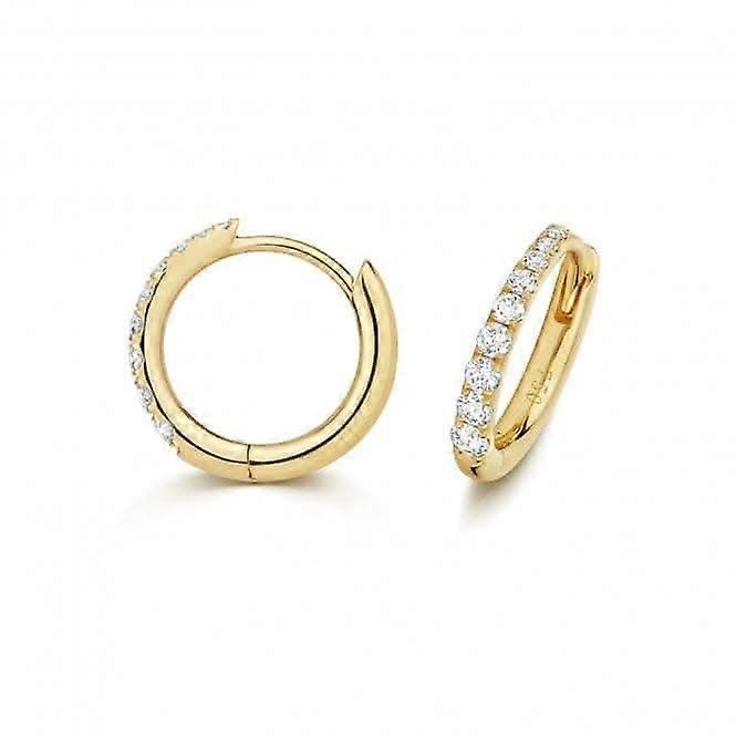 Diamond Jewellery 18ct Gold Diamond Hoop Earrings EDQ362
