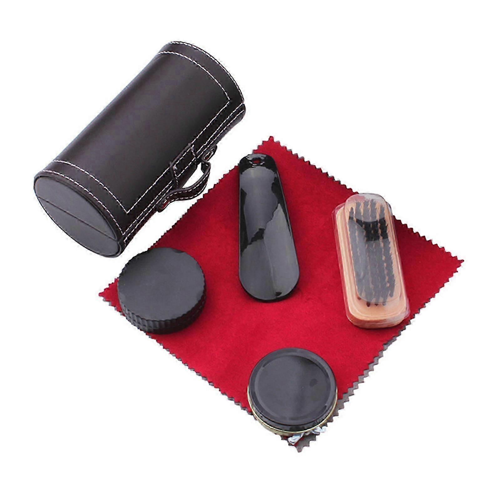 طقم العناية بالأحذية للأحذية الجلدية طقم تلميع الأحذية متعدد الاستخدامات مع فرشاة للرجال