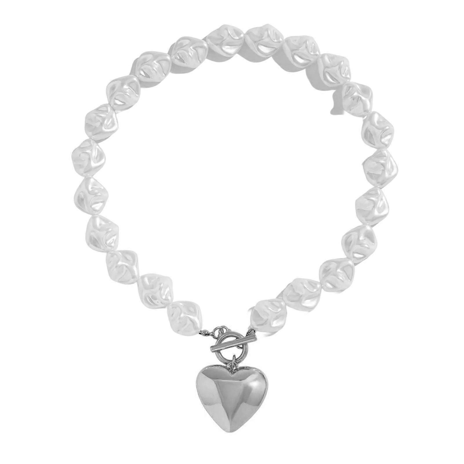 Sophisticated Heart Designs Necklace/Bracelet Set with Pearls and Beads for Enhancing Personalize Charm and Styles