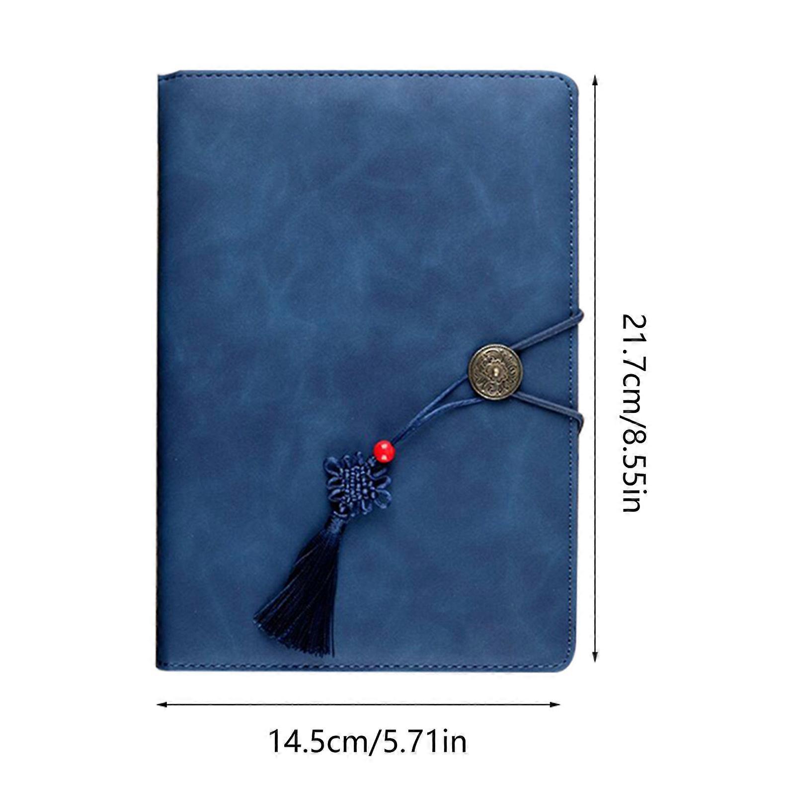 Vintage Leather Bound Blank Pages Notebook Note Journal Diary With for Key Fashion Classic Retro Office Supplies Accesso Light blue