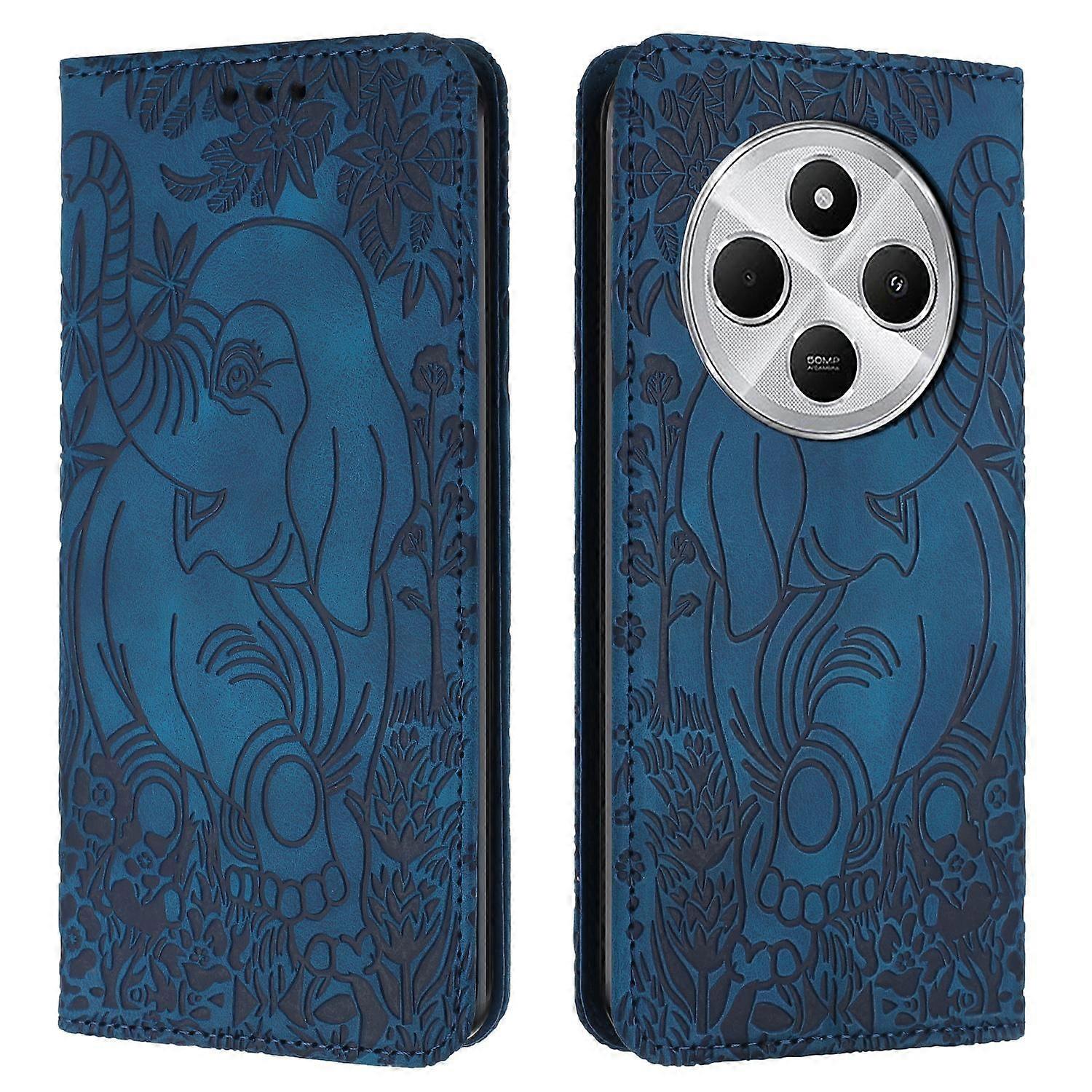 Retro Elephant Embossed Leather Phone Case