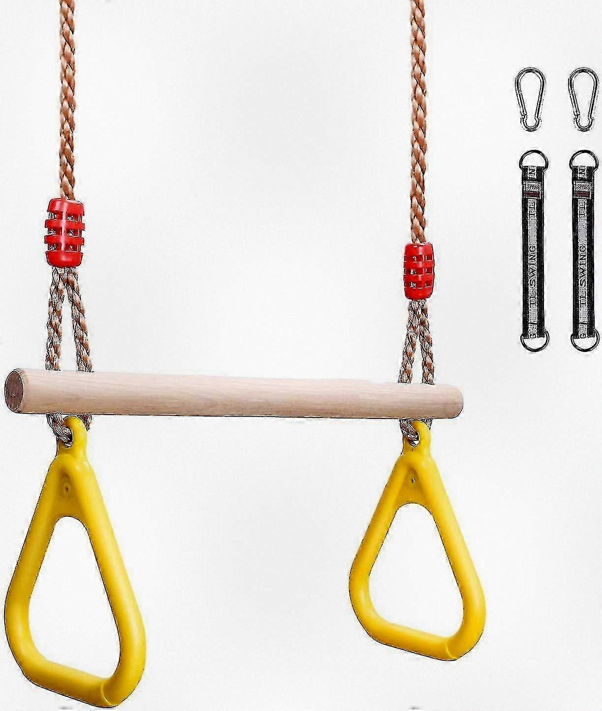 Multi-Purpose Trapezoid Swing Set for Kids with Exercise Rings