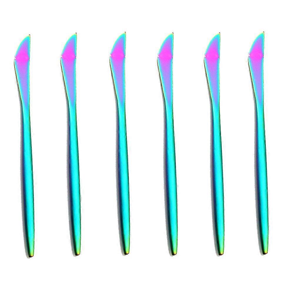 Titanium Colorful Plated Dinner Set - 6 Pieces Steak Knife and Fork Set, Durable Stainless Steel, Modern Design