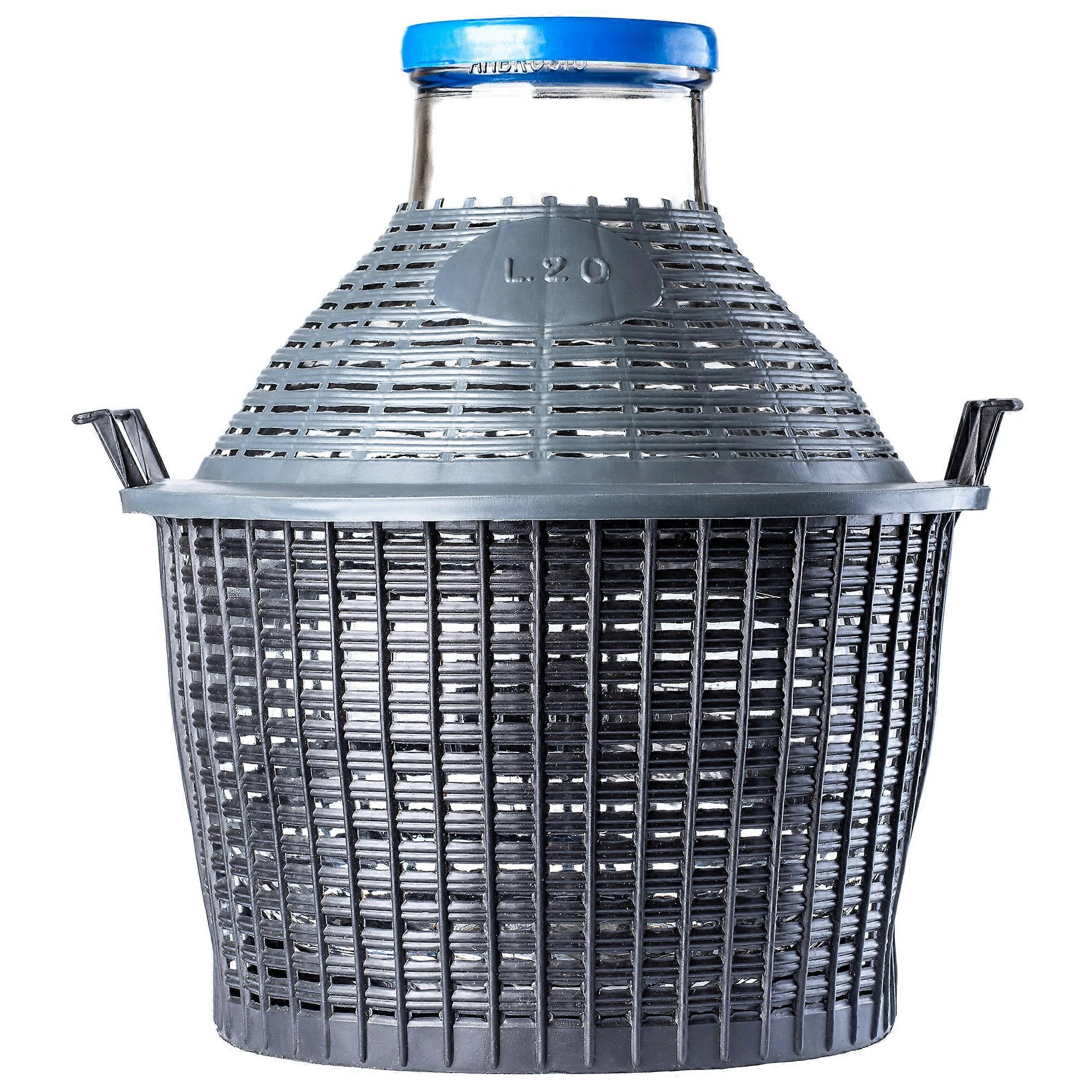 KADAX Ballonfles Wijnfles in Mand met Schroefdop 25 l