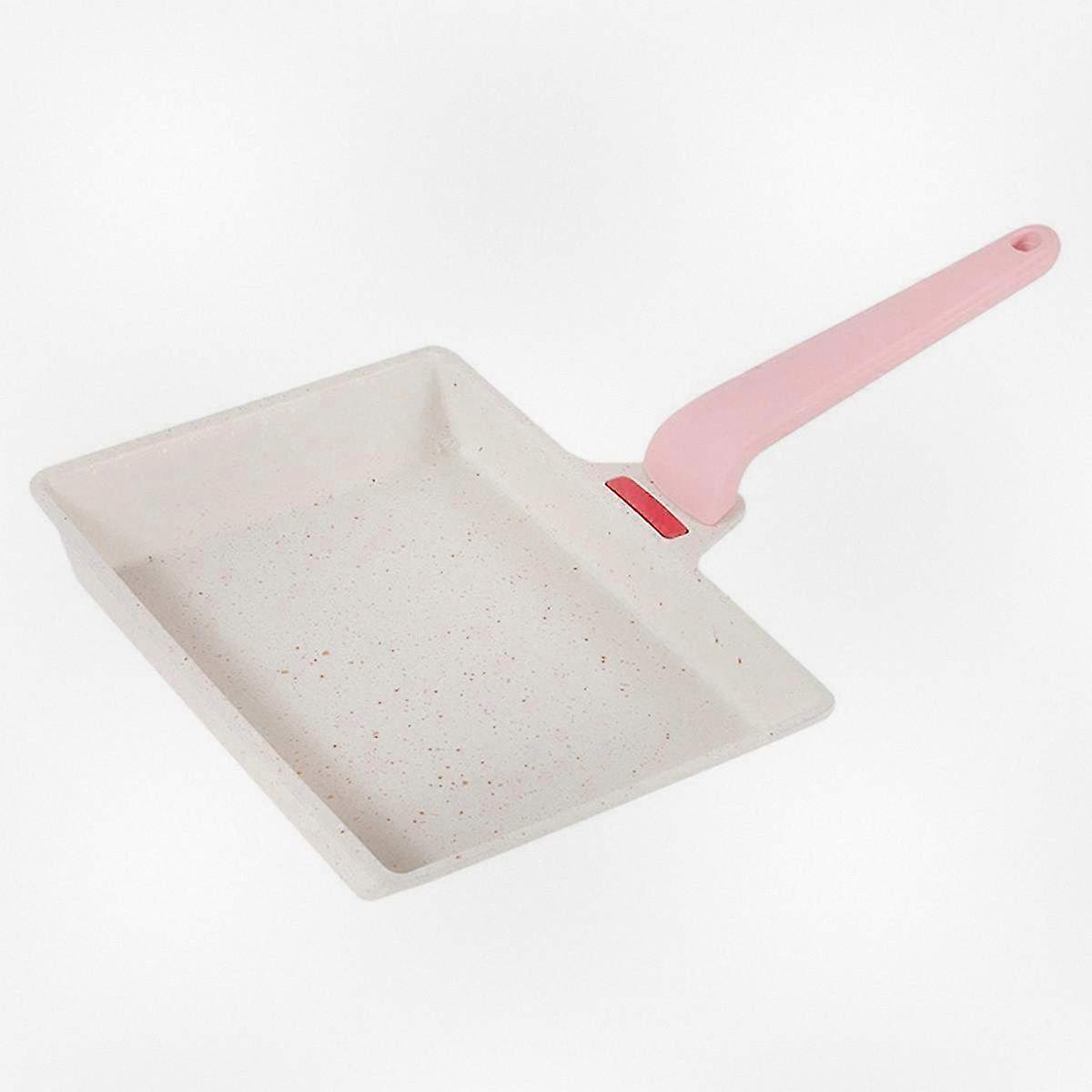 Nonstick Stone Rectangular Omelet Pan for Breakfast (22cm) - Wheat Rice Material, Smokeless Cooking