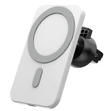 15W Wireless Fast Car Charger for MagSafe iPhone 12/13/14/15/SE/XS/XR/X/8 Plus, Qi-Compatible Air Vent Mount with 360° Rotation, USB C Cable