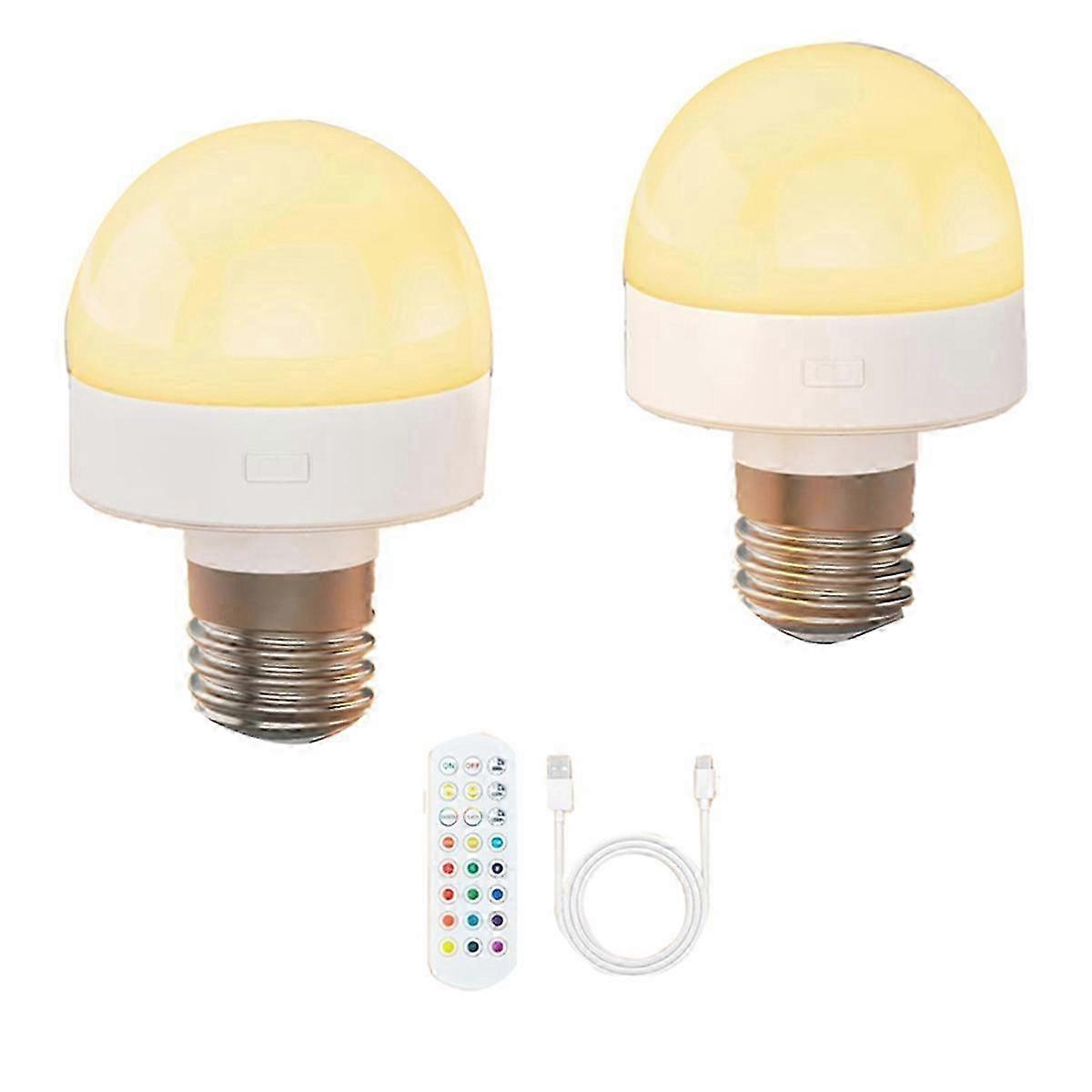 Battery-Operated E26 Light Bulbs with Remote Control for Rechargeable Lighting