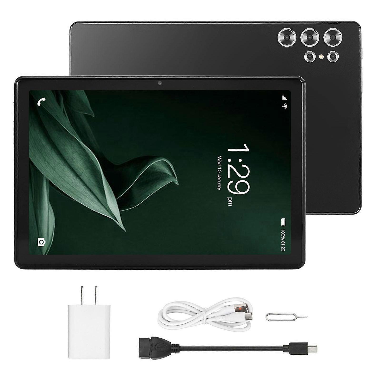 10.1 Inch Android 13 Tablet 4GLTE 8 Core 12GB RAM 256GB Storage 24MP Camera Black