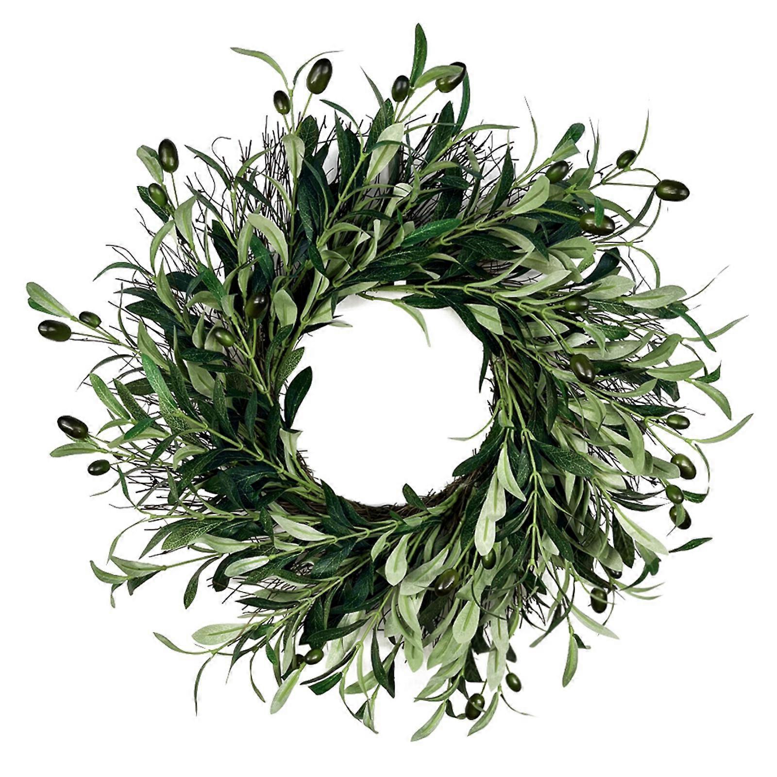 Olive Branch Artificial Wreaths For Front Door With Leaves Bean Greenery Garlands Spring Summer Home Decor