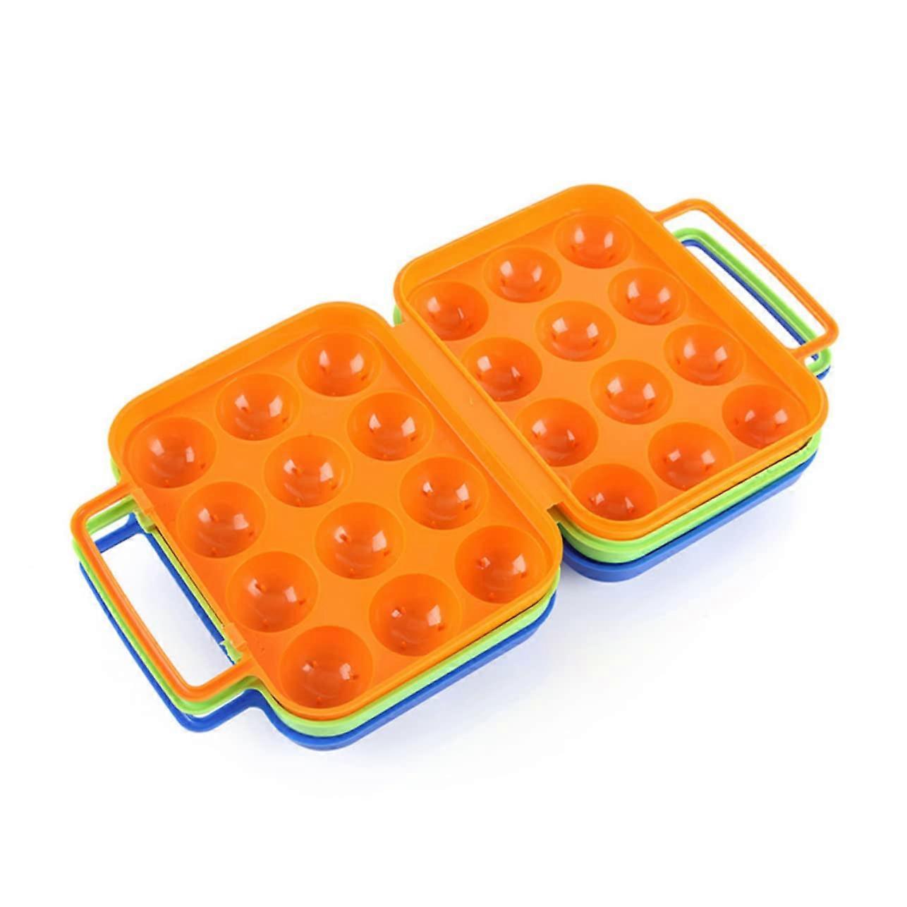 Portable Egg Carton For Large Eggs 12-Egg Capacity With Handle And Lock Sturdy Plastic Camping Outdoor