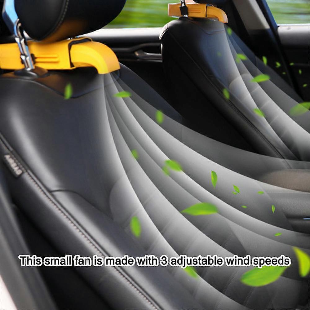 Car Back Seats Cooling Fan Portable Car Seating Fan 3 Speed Adjustable Auto BackSeating Fan USB Rechargeable Air Fan