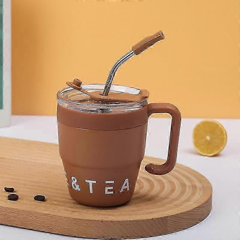 480 מ"ל קפה עם מכסה קש תרמוס נירוסטה ספל לשתייה קרה חמה מים תה חלב משרד חיצוני בקבוק נייד