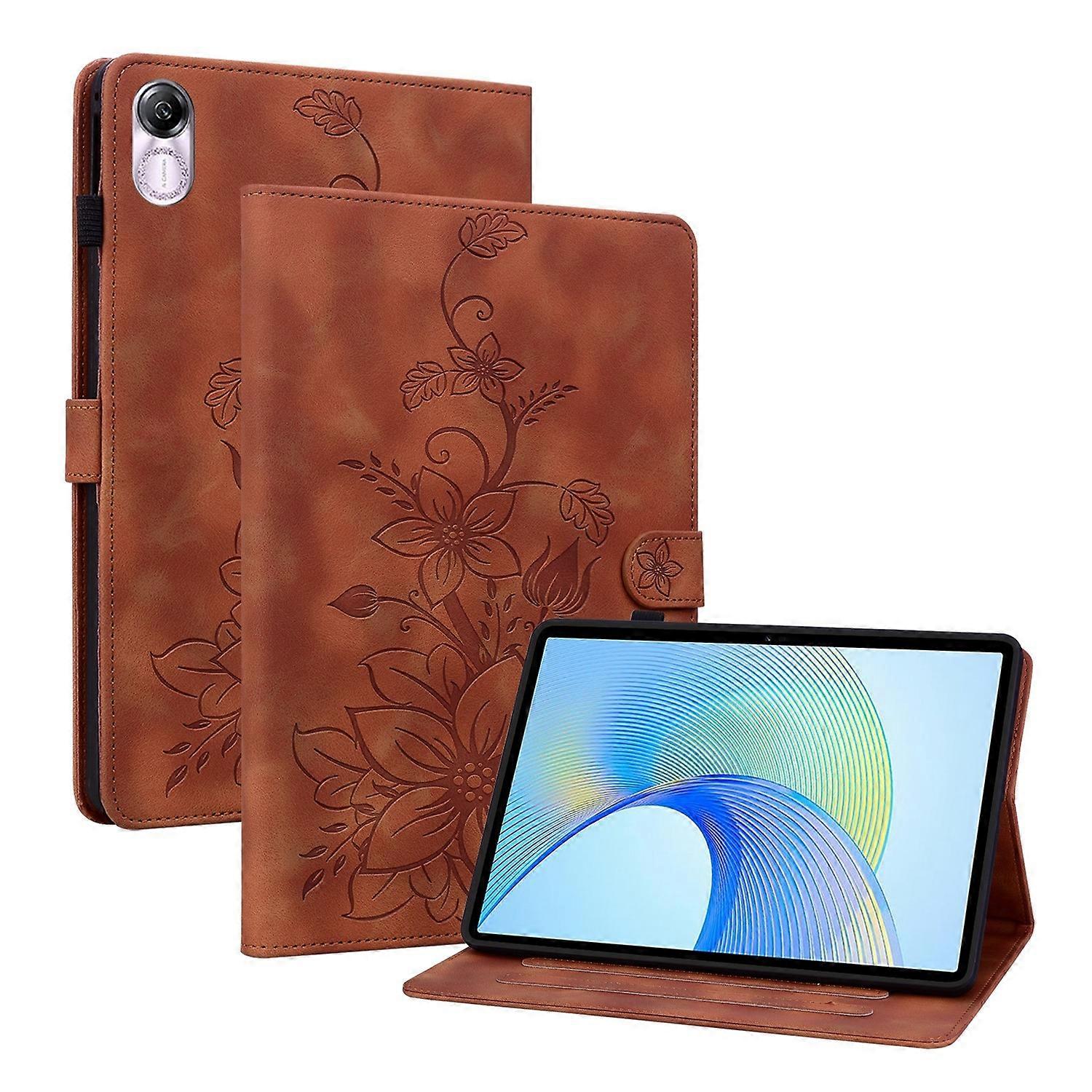 Lily Embossed Leather Tablet Case