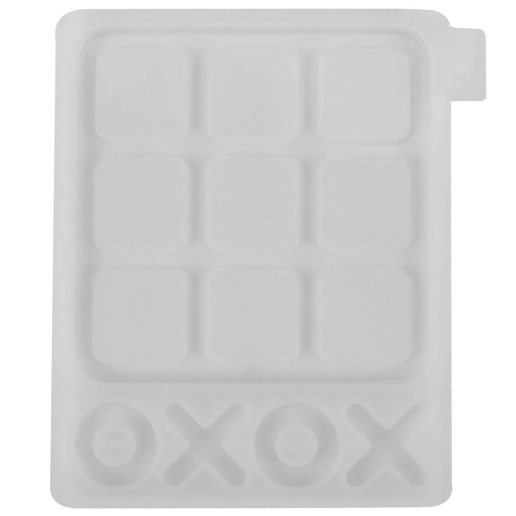 Noughts and Crosses Game Silicone Mold 3D Chess Board Mold Resin Mirror Mould Ox Chess Game Mold Making Tool S