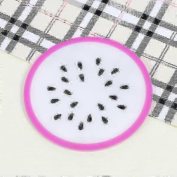 かわいいコースターフルーツシェイプシリコンコースター滑り止めボウルマット断熱の5個--Pitaya