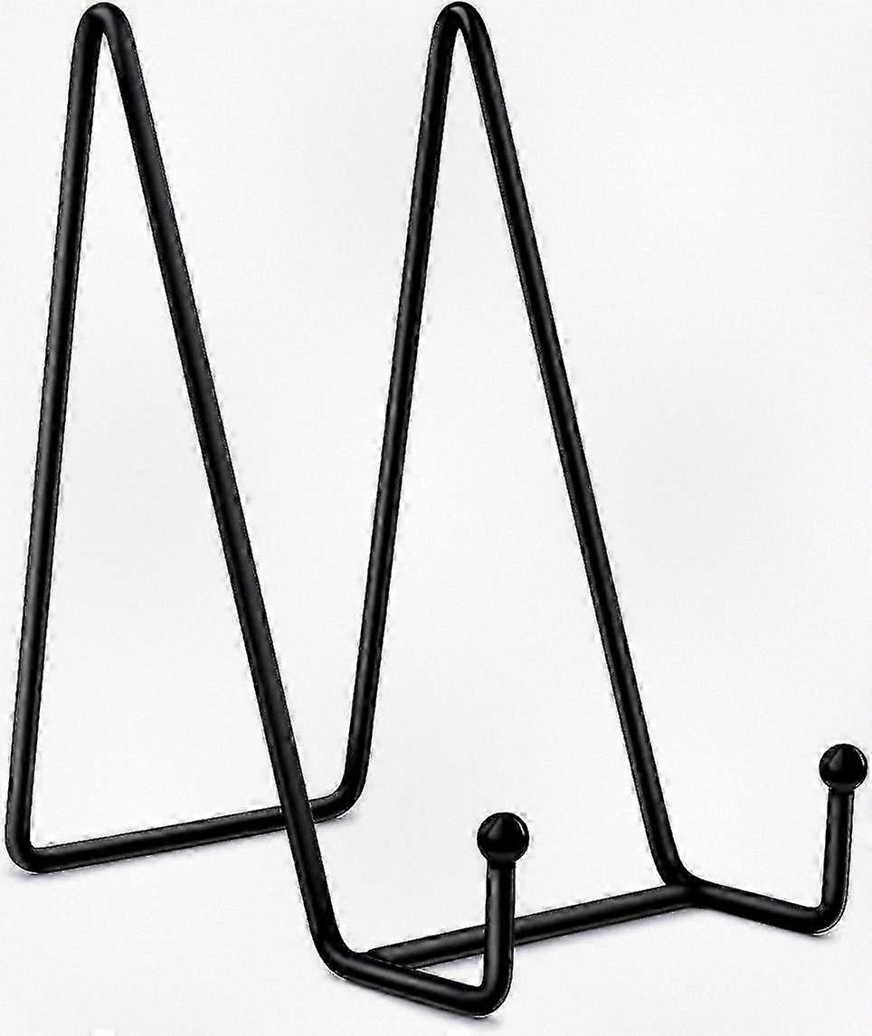 2 black iron plate display stands for showcasing plates, pack of 2 sturdy easel holders