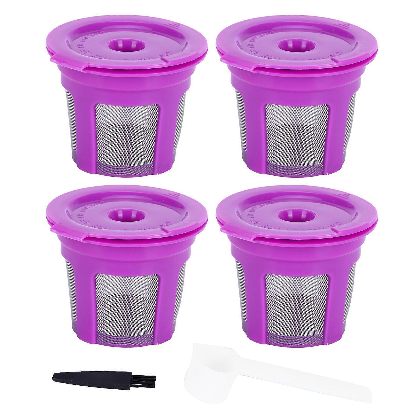 Coffee Capsule Brush Spoon Set Reusable Coffee Making Filter Cup for KEURIG 2.0 1.0